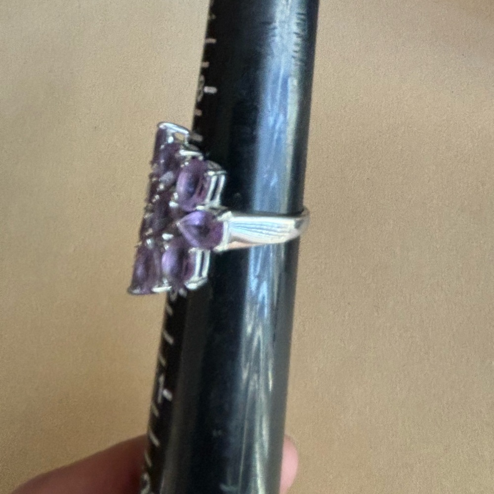 Large Silver & Amethyst Ring - image 7